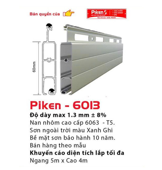 Cửa cuốn khe thoáng PIKEN – 6013