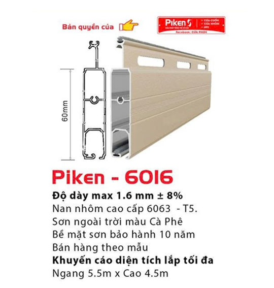 Cửa cuốn khe thoáng PIKEN – 6016