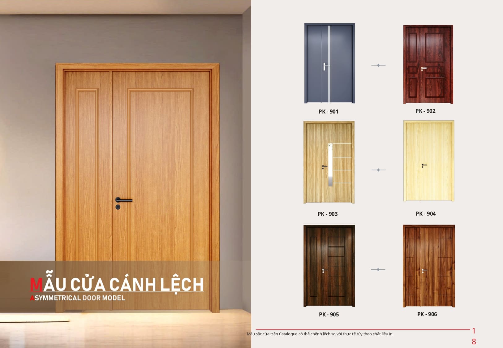 Mẫu cửa hai cánh lệch